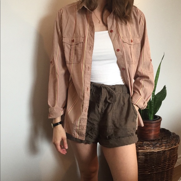 PATAGONIA stripped shirt burgundy pink button up - Picture 2 of 7